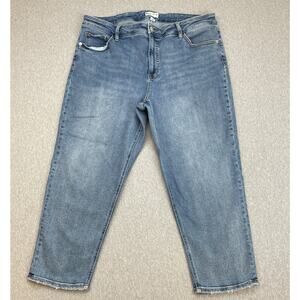 Ava & ViV Jeans Womens 18W Blue Denim Cotton Blend Stretch Medium Wash Cropped